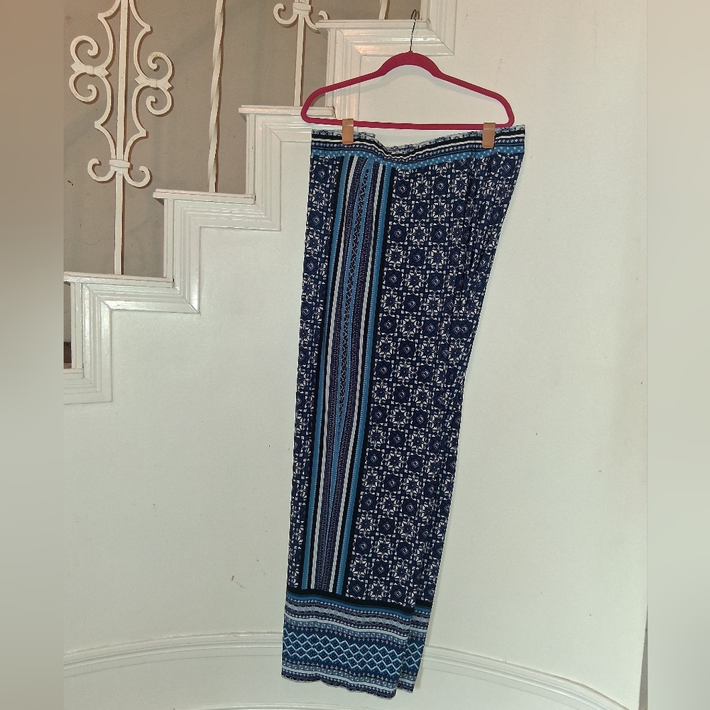 Blue Patterned Pants